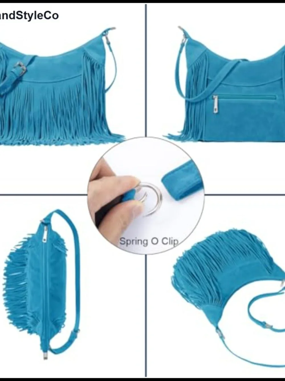 Women Fringe Hobo Bag Vegan Suede Tassel Crossbody Purse Shoulder Bag